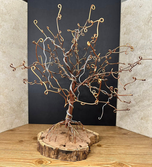 Handmade Copper and Aluminum Wire Tree